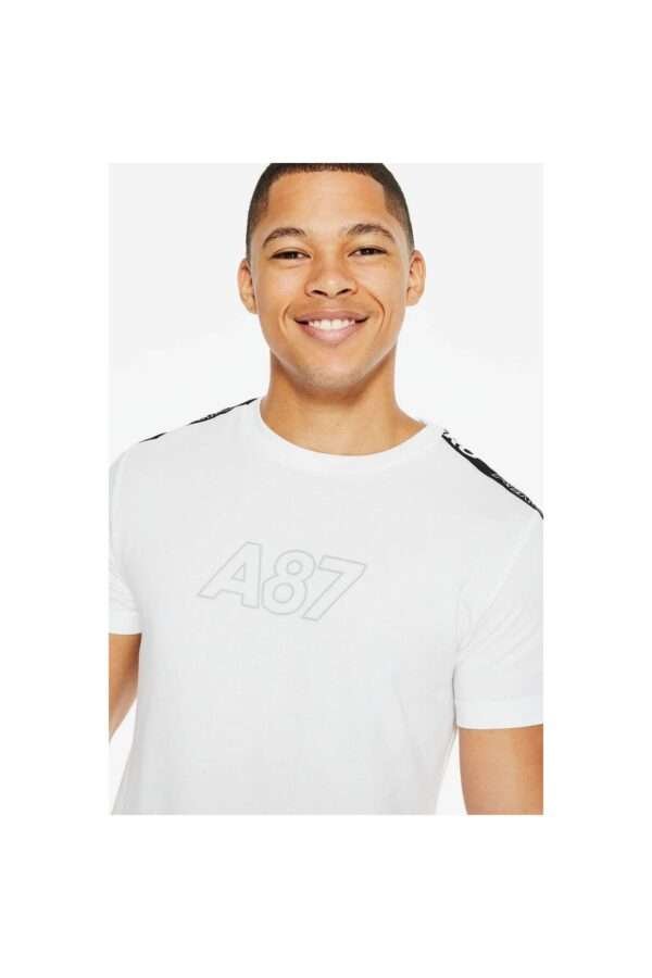 Aeropostale A87 Logo Sleeve Tape Stretch Graphic Tee