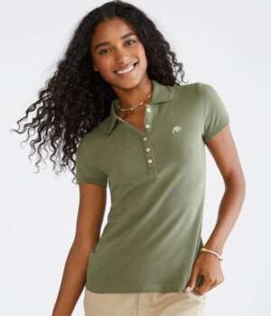 Aeropostale A87 Piqué Polo – Olive Green