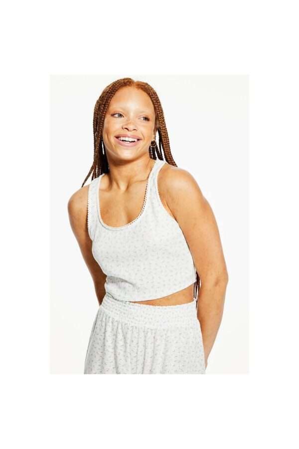 Aeropostale Floral Knit Cropped Sleep-Tank