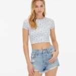 Aeropostale Seriously Soft Floral Cropped Baby Tee